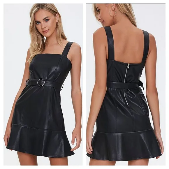 Forever 21 | Dresses | Forever 2 Faux Leather Dress Nwot | Poshmark